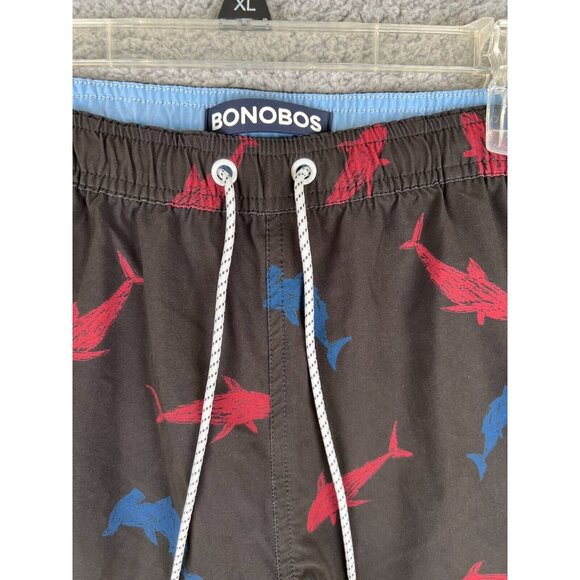 Bonobos Shorts Mens Size XL Black Beach Board Shorts Swim Trunks Shark AOP Sand - Picture 3 of 13